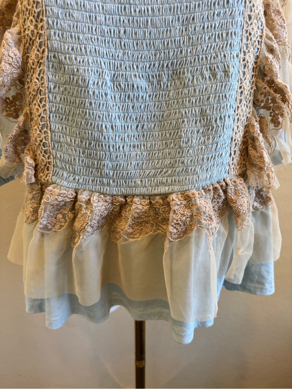 Anthropologie Forever That Girl Ruffled Lace Peplum Top Women’s M Romantic Boho - Picture 4 of 15
